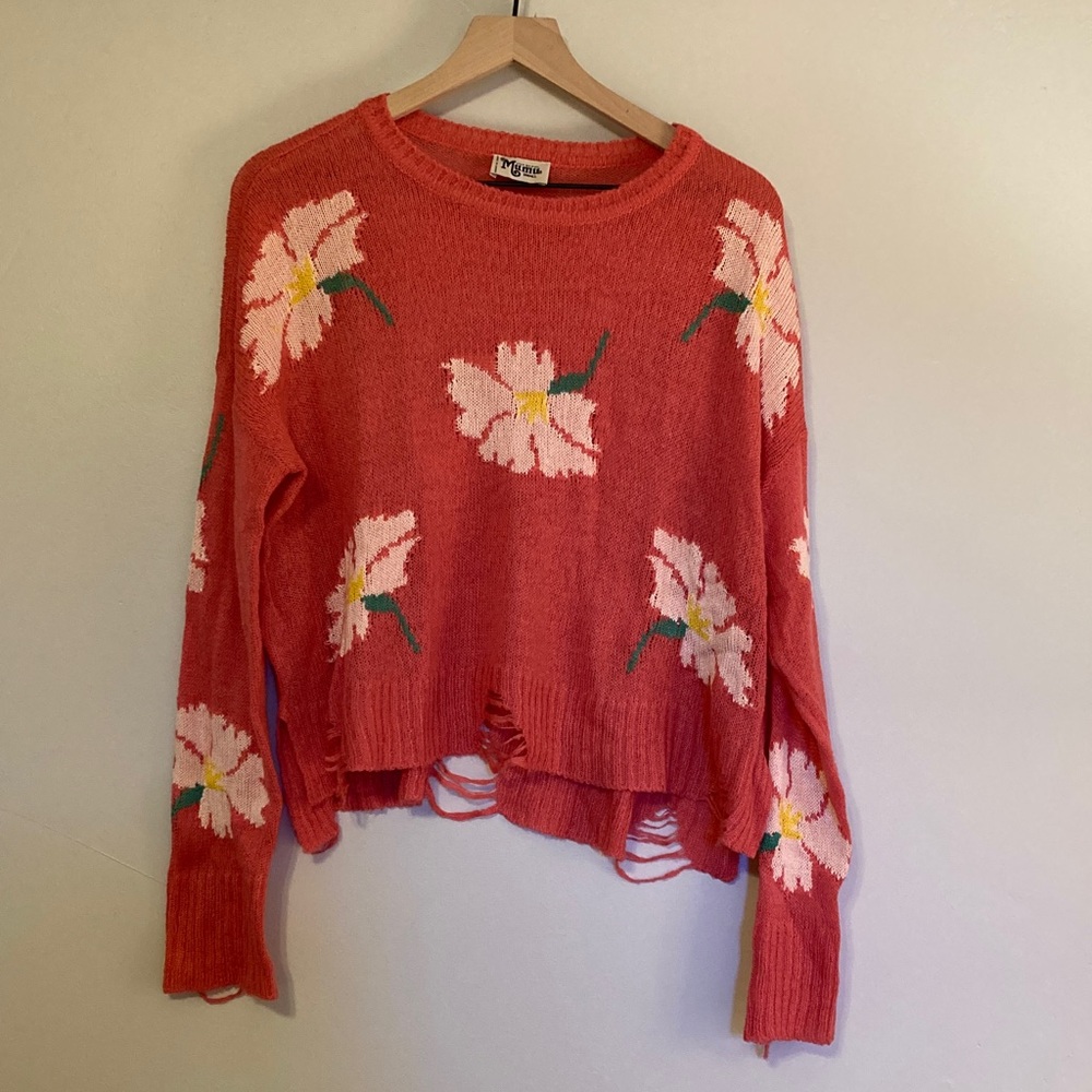 Show Me Your MuMu Pink Knit Sweater, small